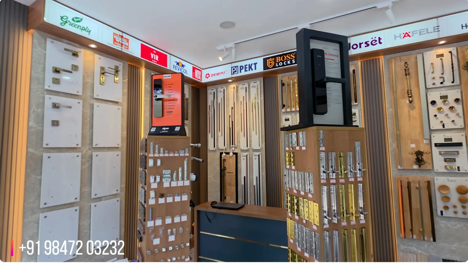 Smart digital door lock displays at The Interior Mart, Trivandrum